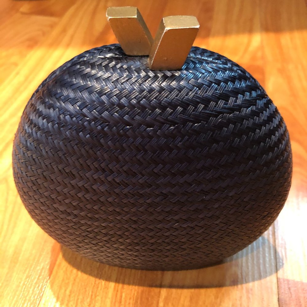 Hoss Intropia Braided Straw Clutch in Navy Blue - Picture 2 of 15